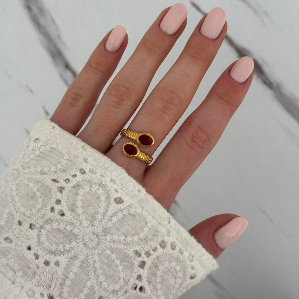 Gold/Burgundy Ring