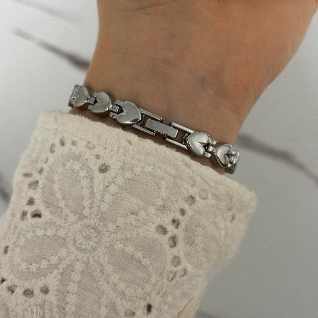 Silver/Pink Mini Watch Heart Charm