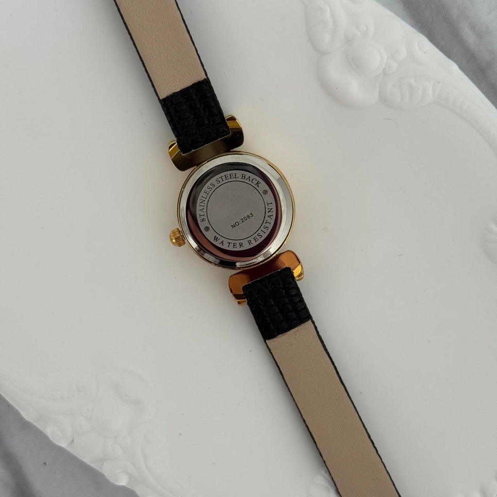 Women's Black and Gold Watch