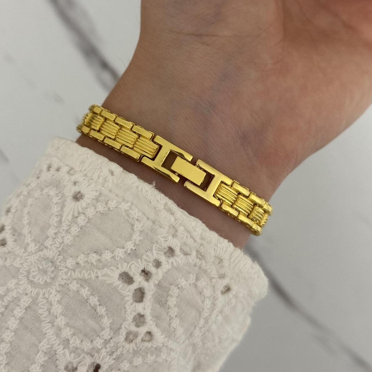 Gold/Blue Mini Watch Heart Charm