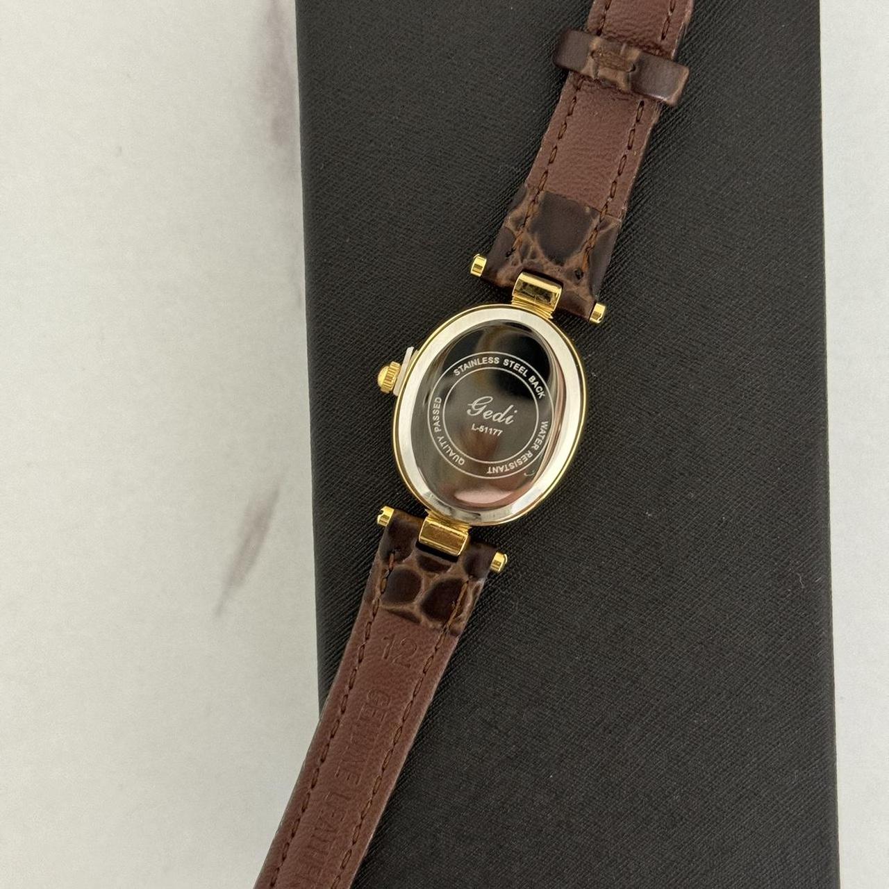 Gold Watch Brown Leather Strap