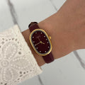 Retro Burgundy/Gold Watch
