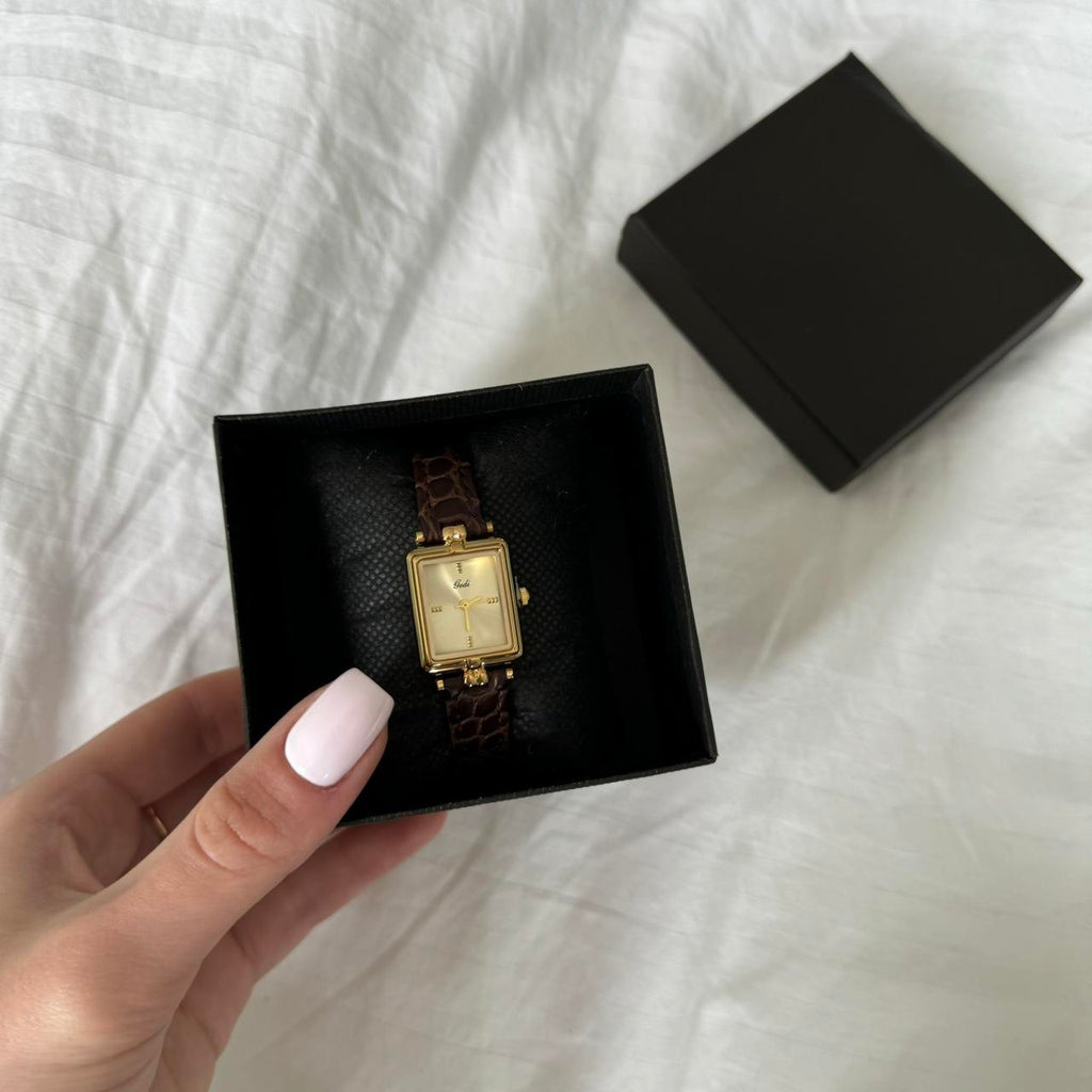 Square Brown/Gold Watch
