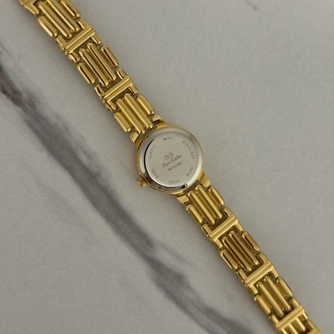 Gold/Green Stones Watch