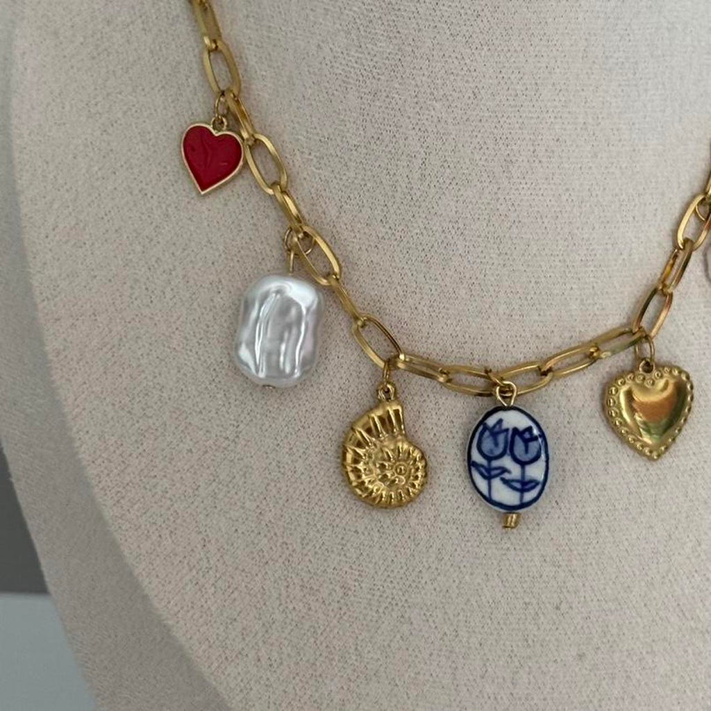 Gold Multicolour Pedants Chain Neacklace