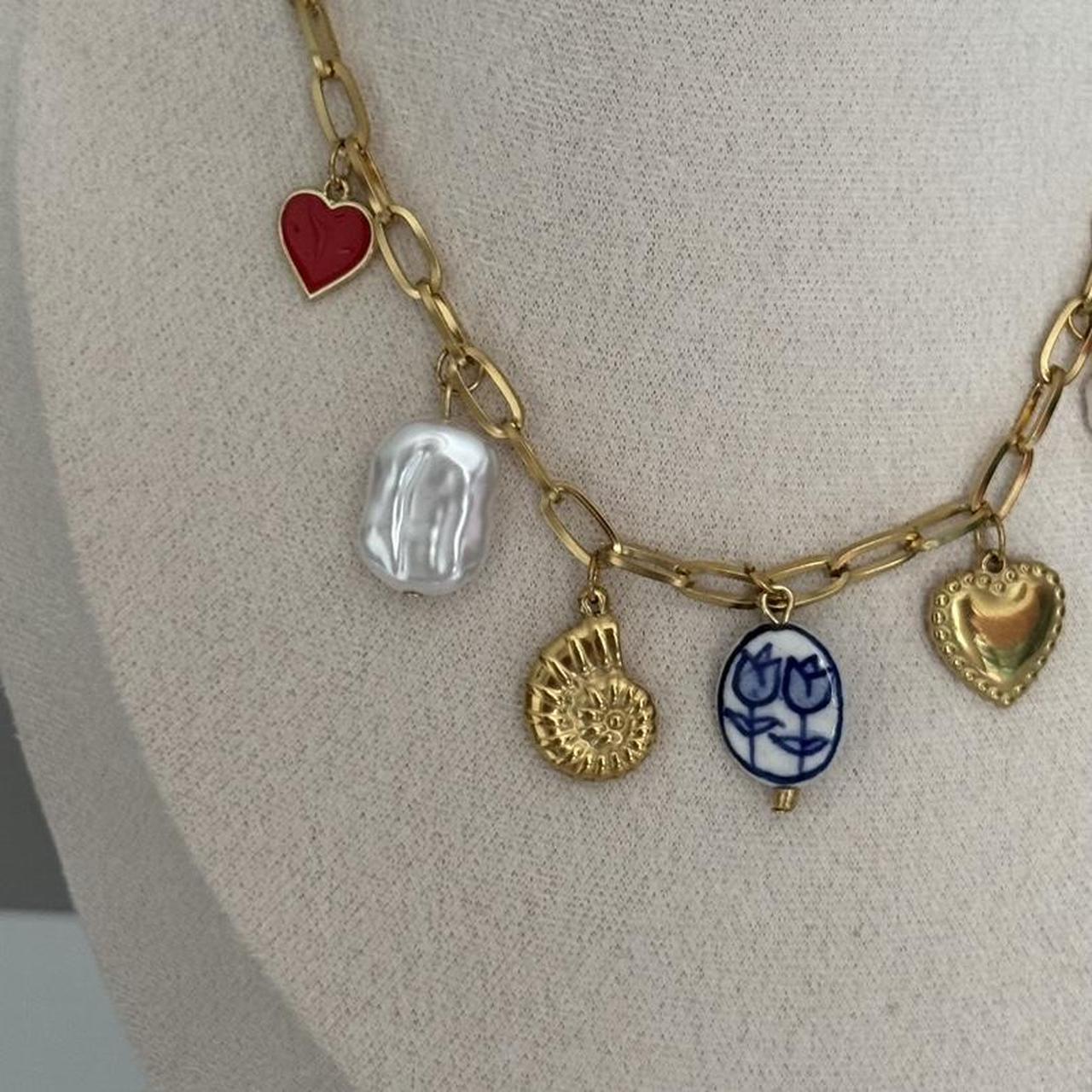 Gold Multicolour Pedants Chain Neacklace