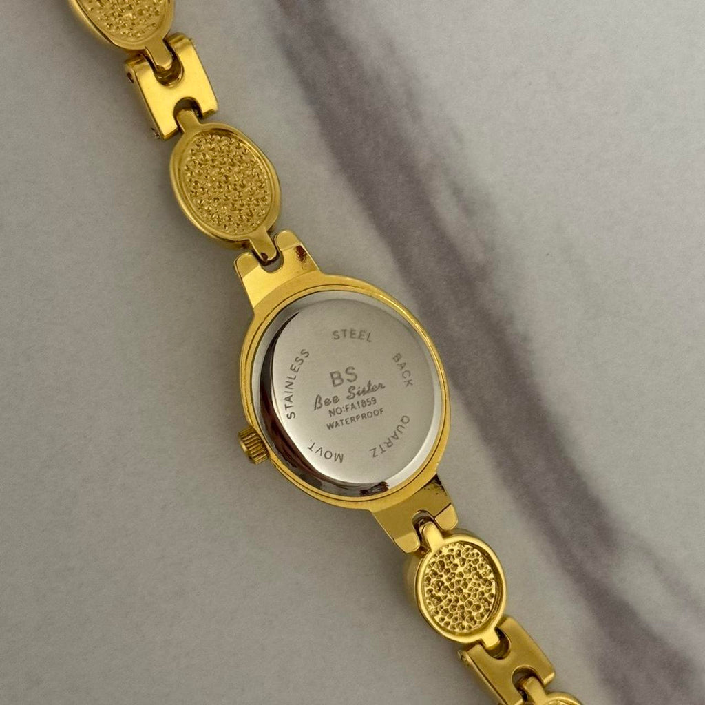 Elina Gold/Green Stones Mini Watch