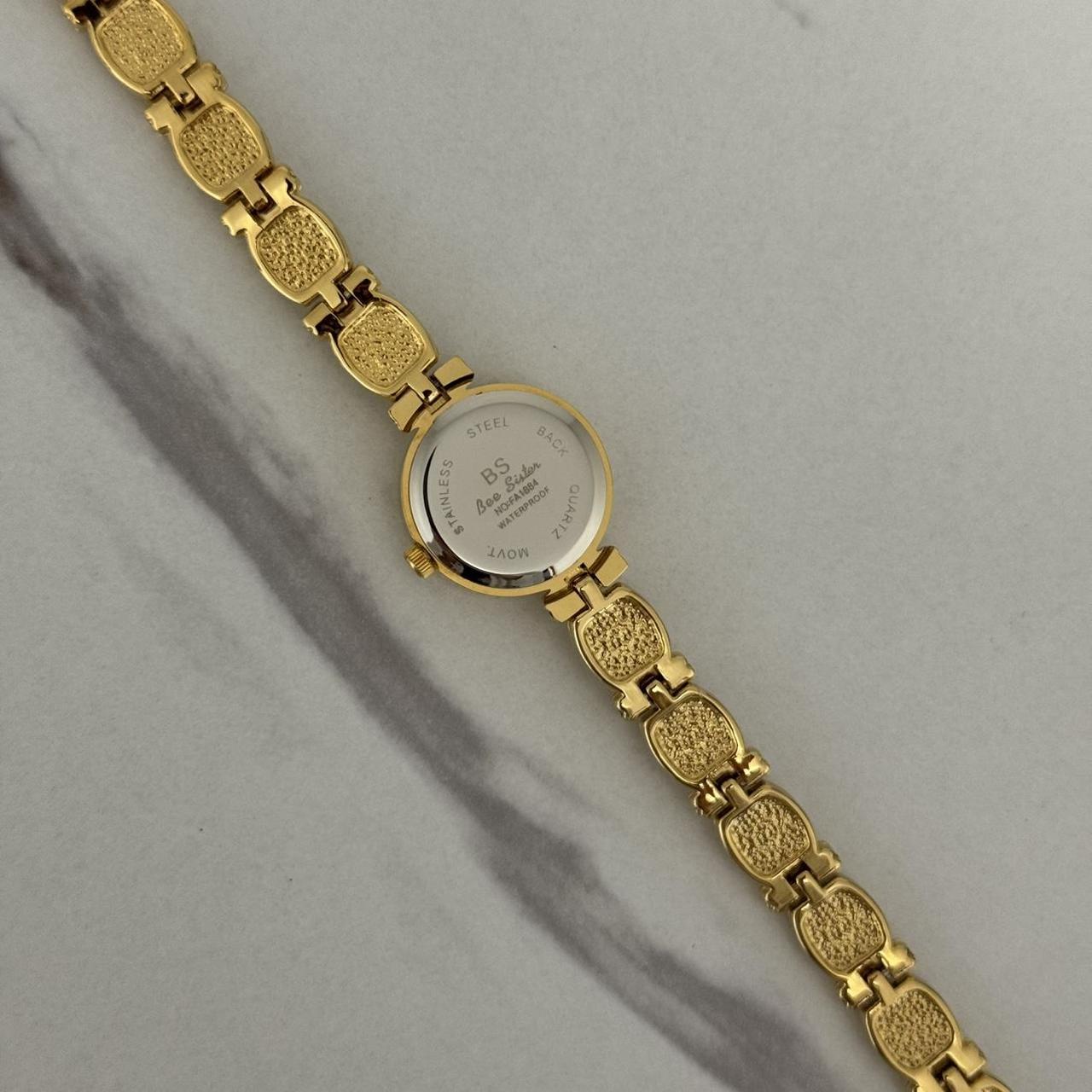 Gold/Green Stones Watch