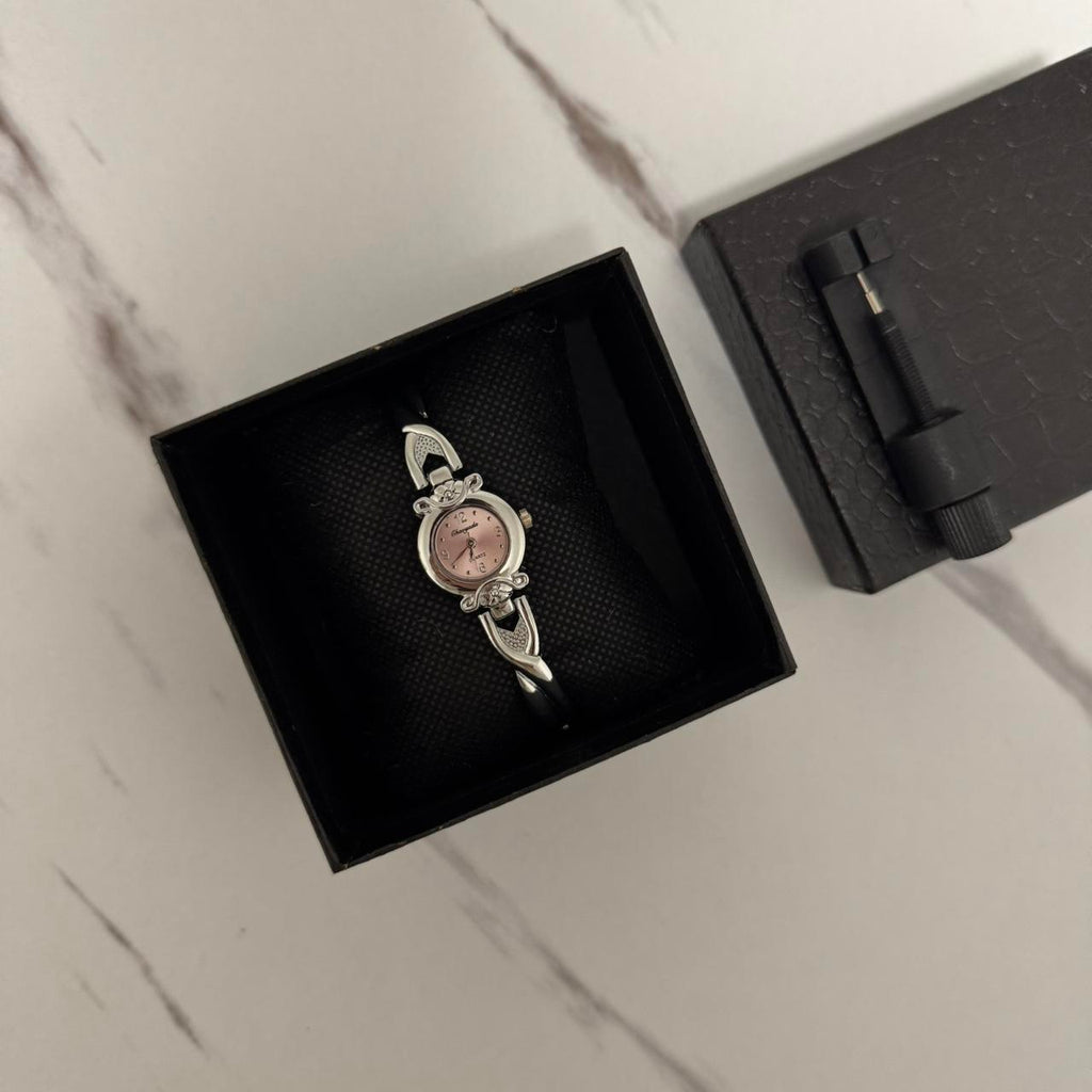 Silver/Pink Mini Watch
