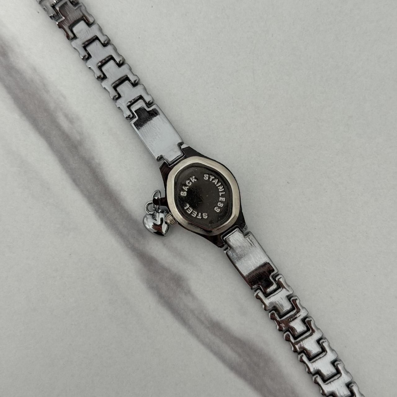 Silver Blue Watch Bracelet Heart Charm