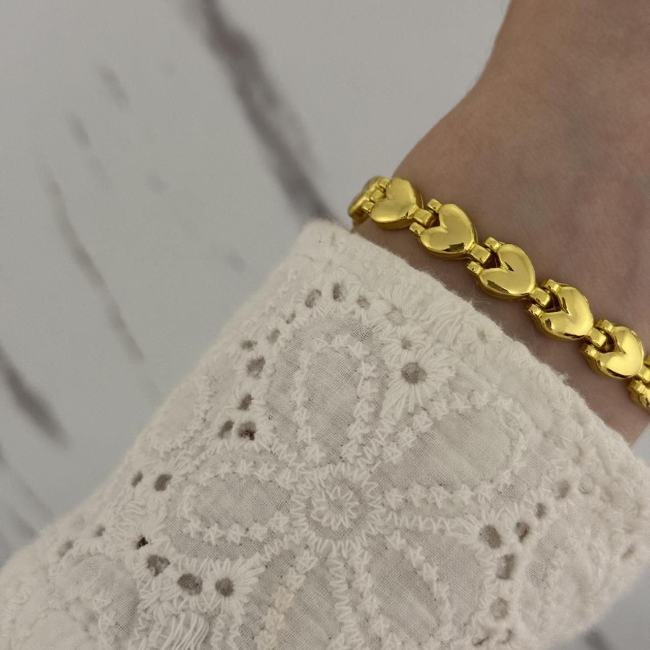 Gold/Pink Mini Watch heart Charm