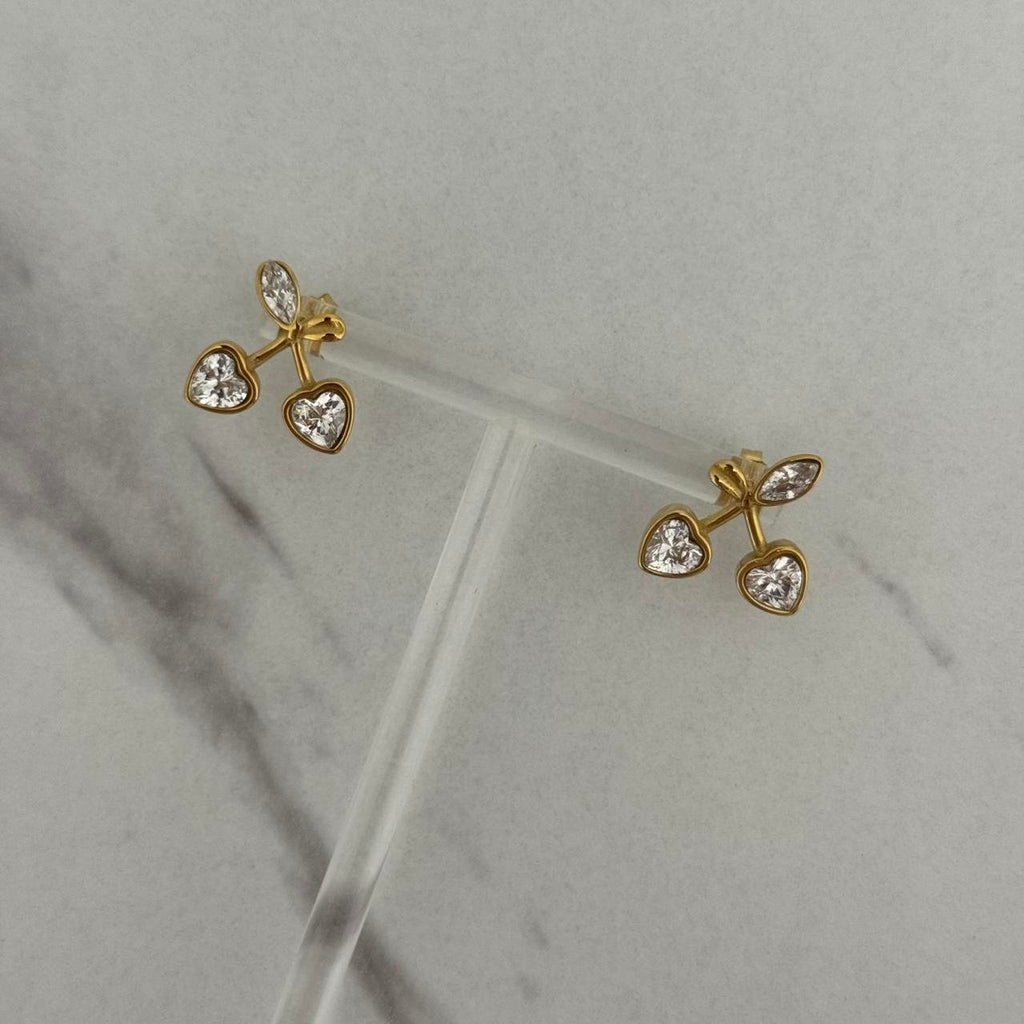 Small Gold Cherry Earrings
