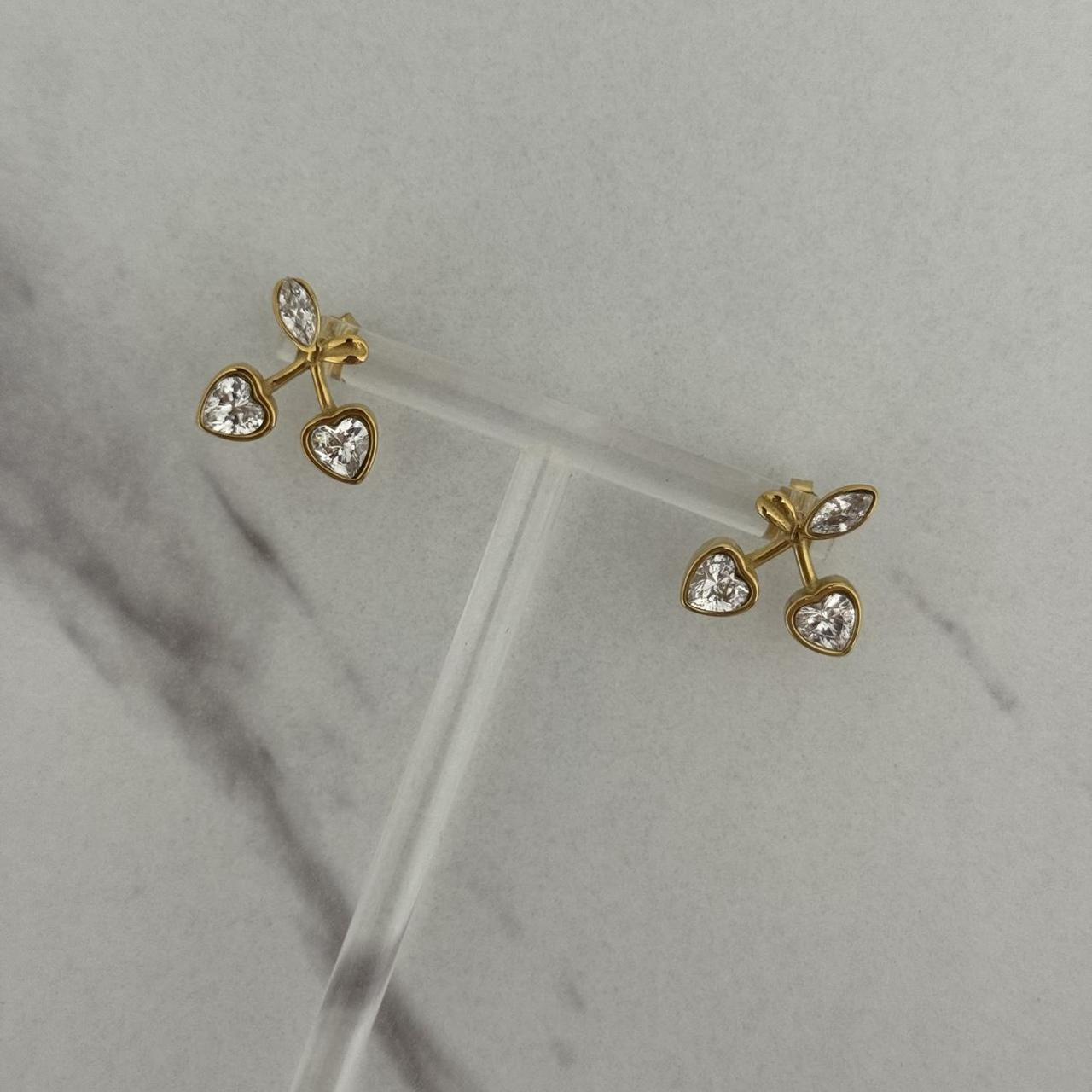 Small Gold Cherry Earrings