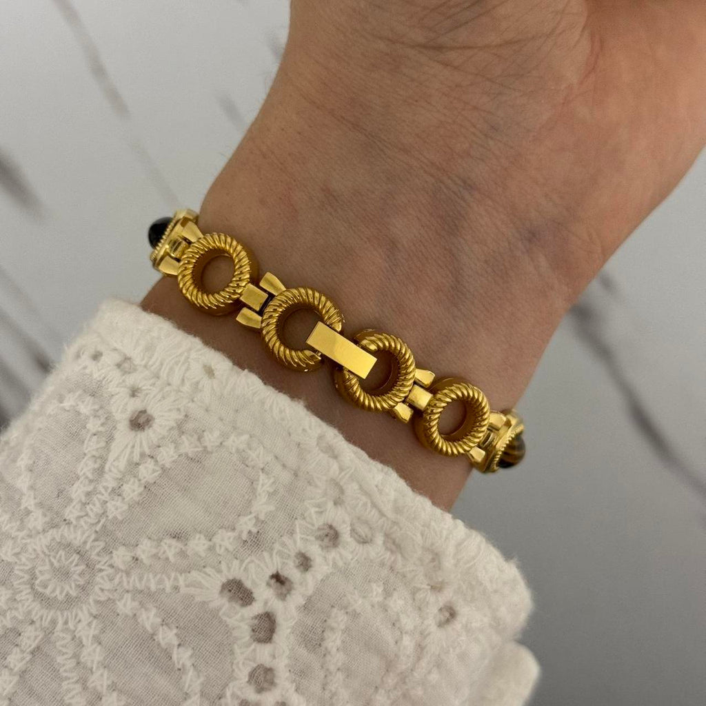 Mini watch Brown natural stone