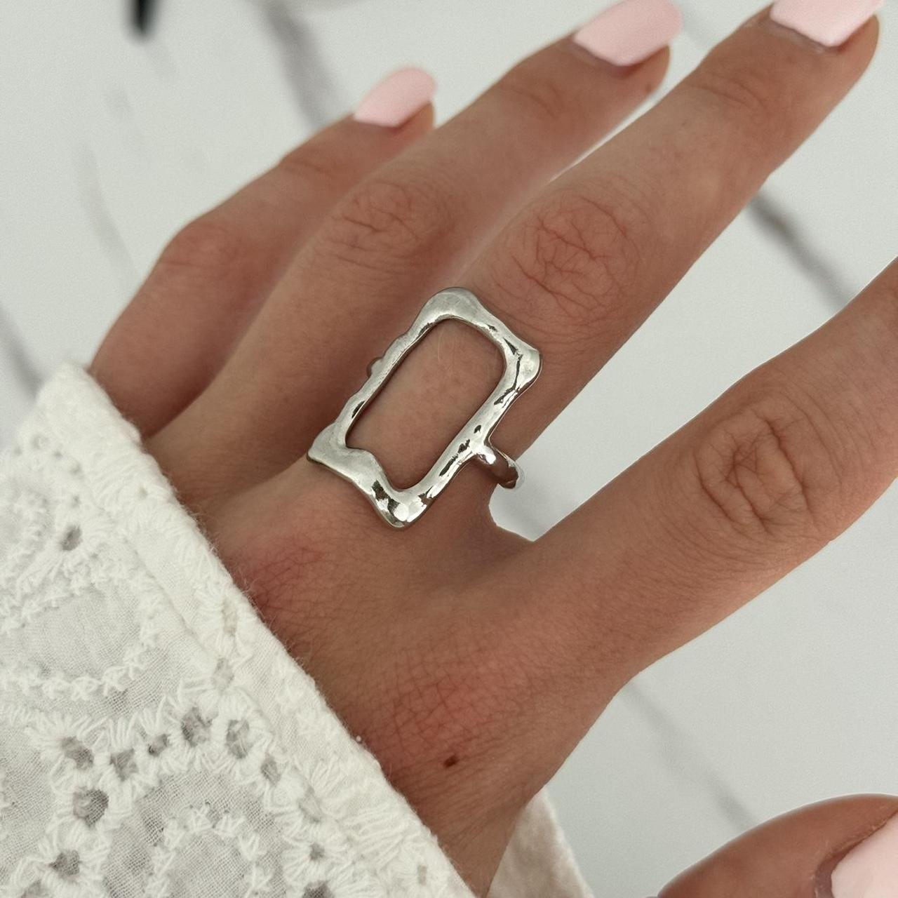 Vintage Vibe Square Silver Ring