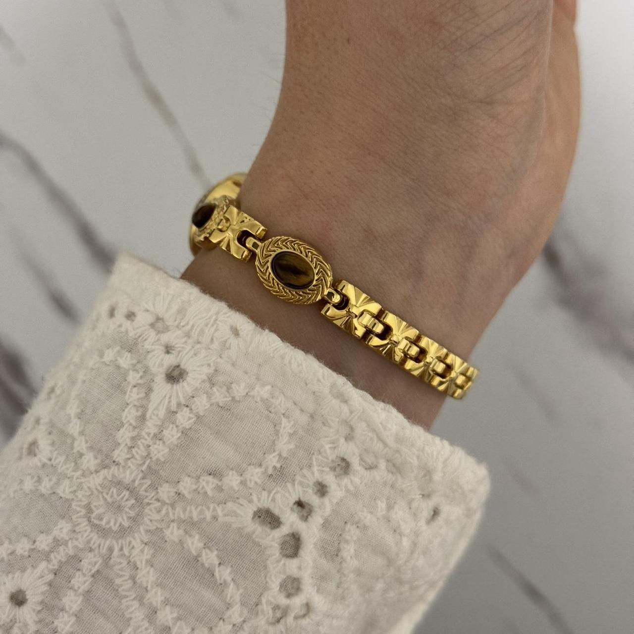 Elina Brown Natural Stone Watch