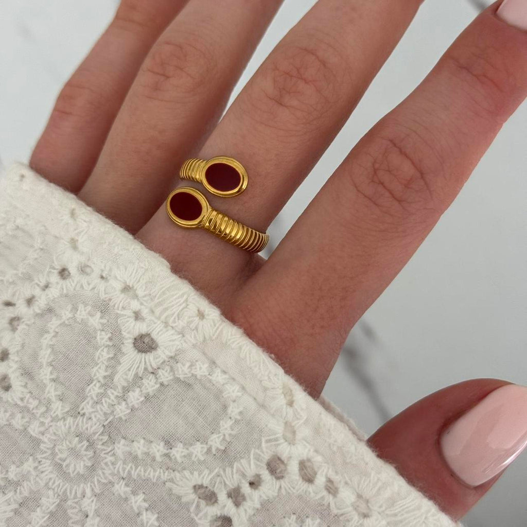 Gold/Burgundy Ring