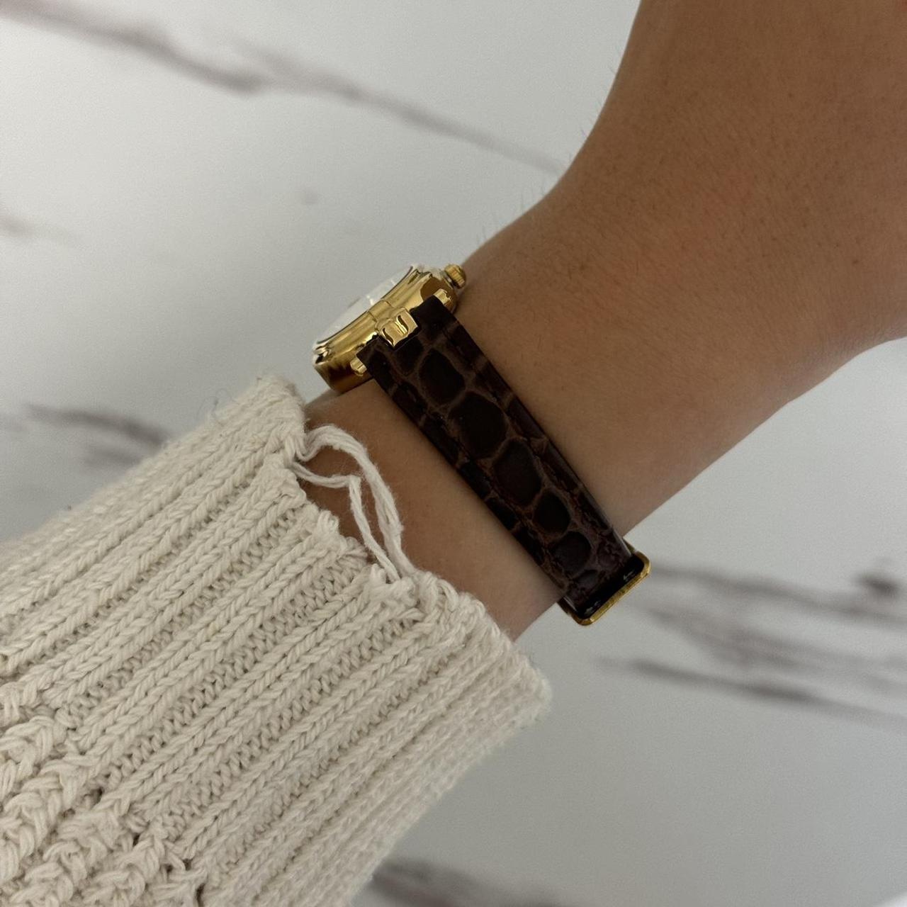 Gold Watch Brown Leather Strap