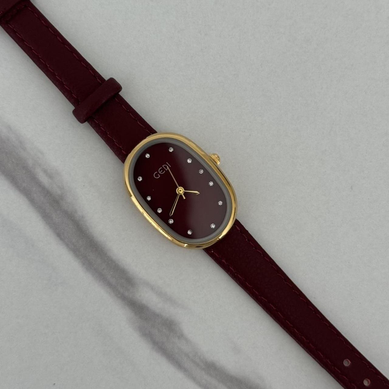 Retro Burgundy/Gold Watch