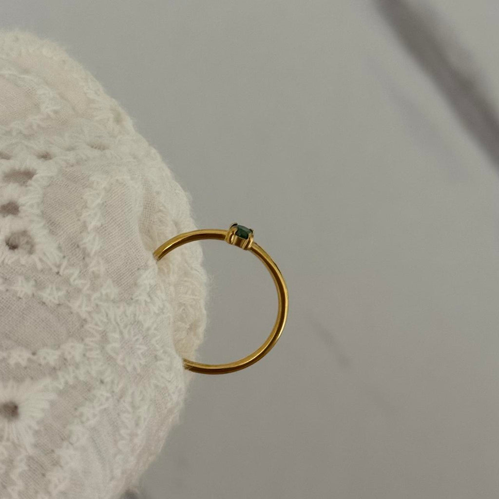 Gold/Green Zircon Stone Ring
