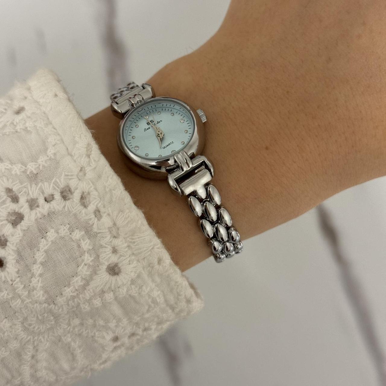 Mini Silver Baby Blue Watch Bracelet