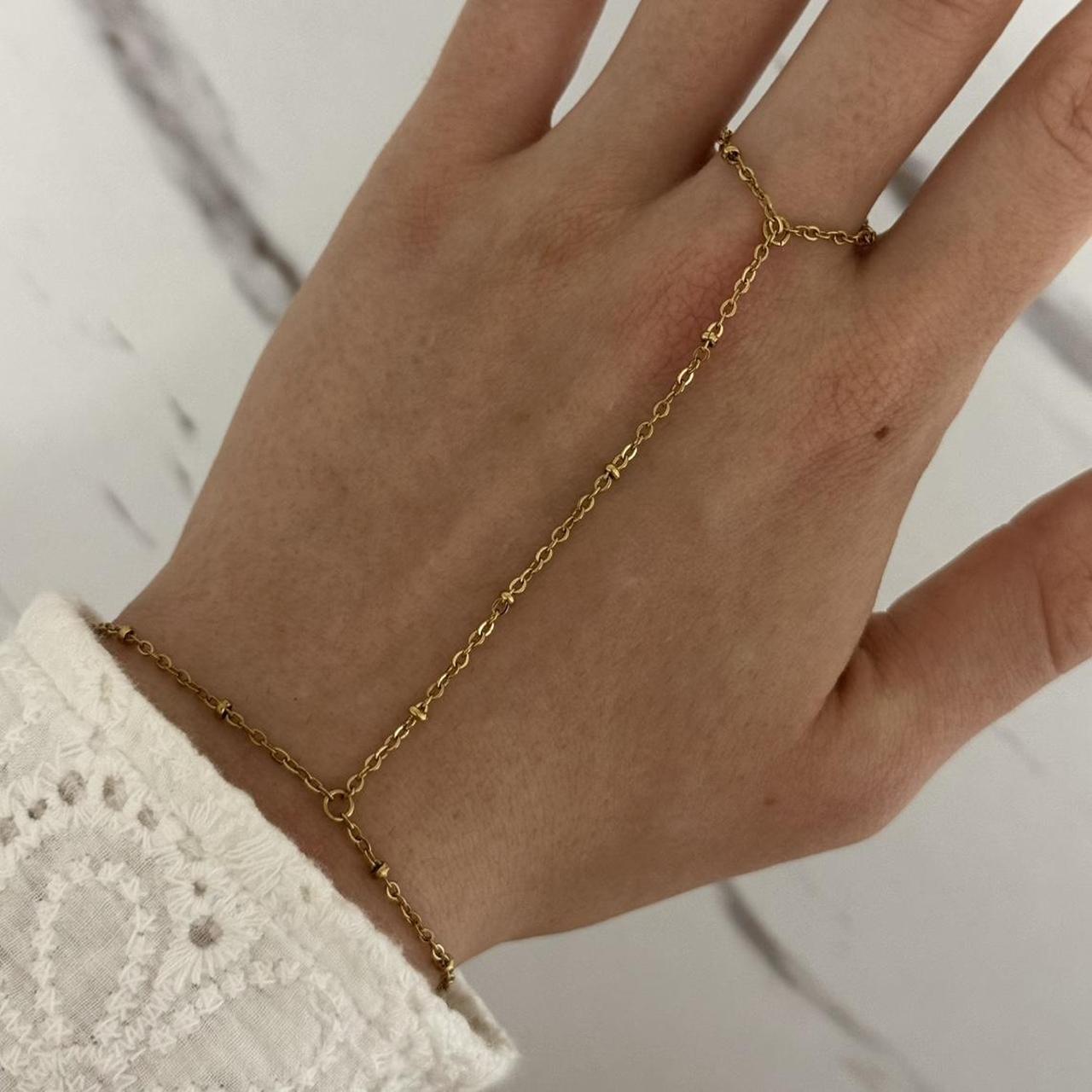 Gold Chain Ring Bracelet