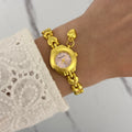 Gold/Pink Mini Watch heart Charm