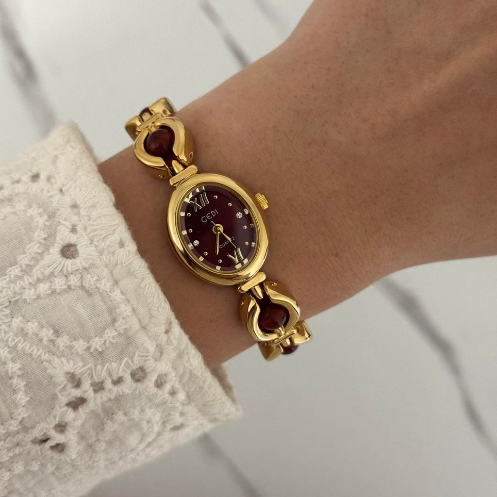 Gold/Burgundy Watch