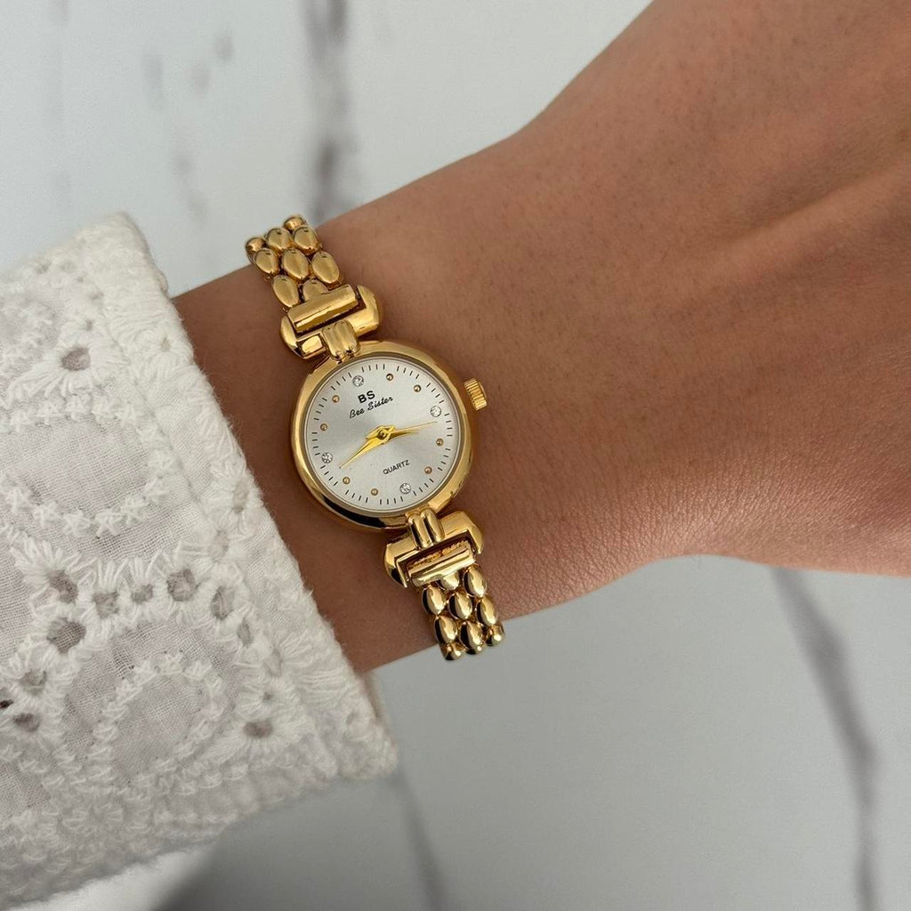 Vintage Style Gold Mini Round Watch