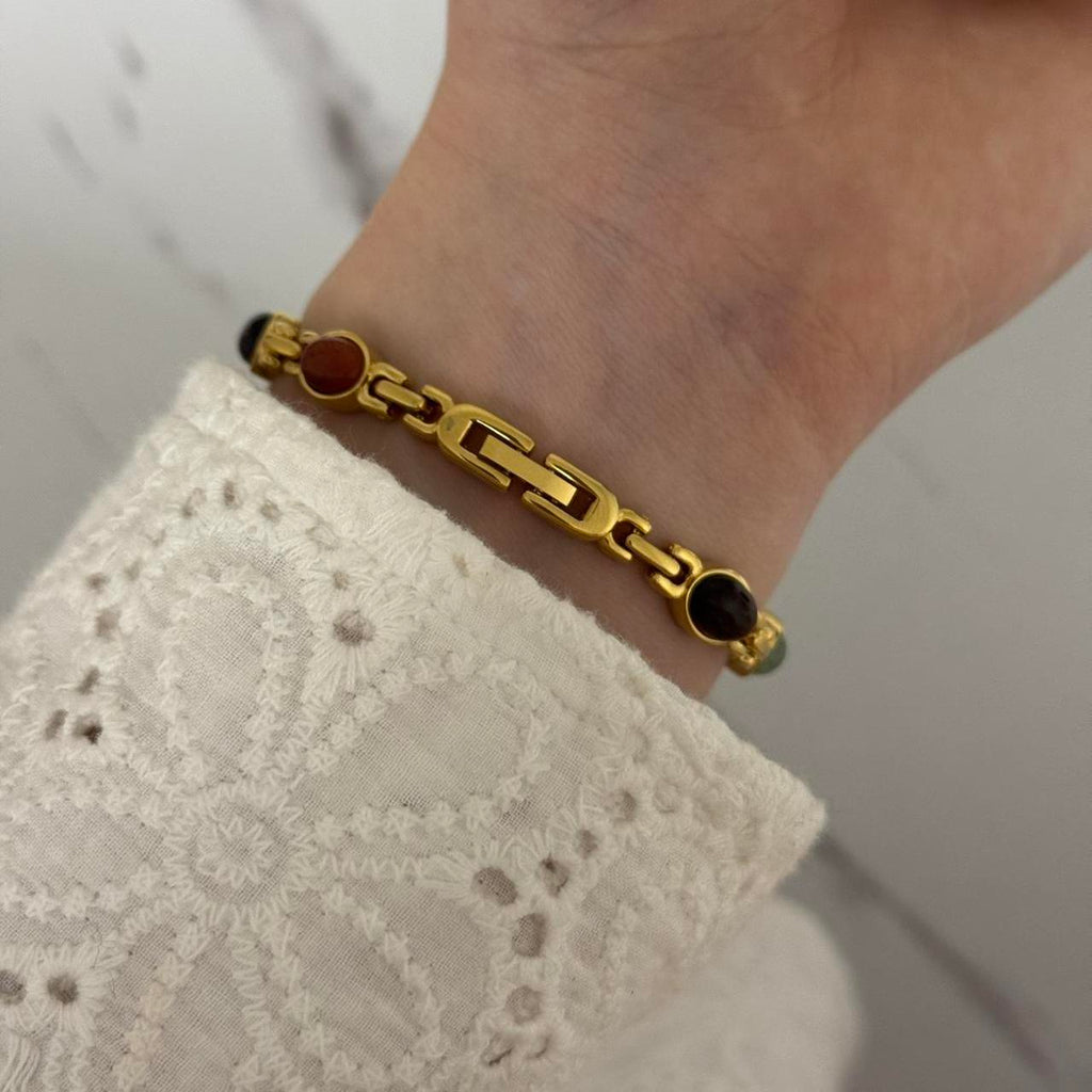 Mini watch Barsa multicoloured natural stone