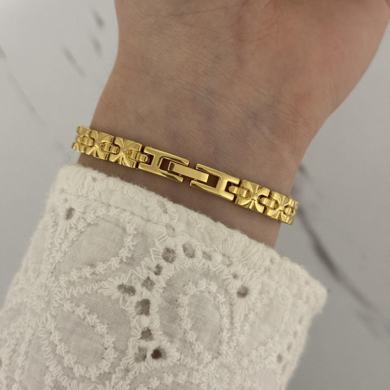 Elina Gold/Green Stones Mini Watch