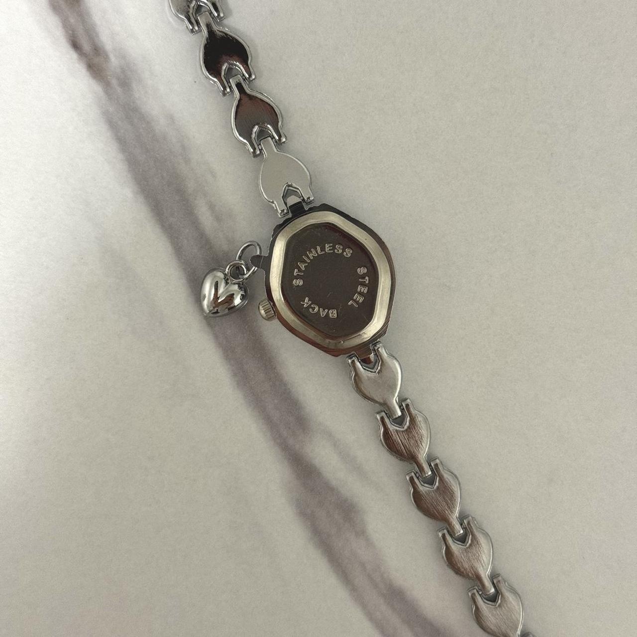 Silver/Pink Mini Watch Heart Charm