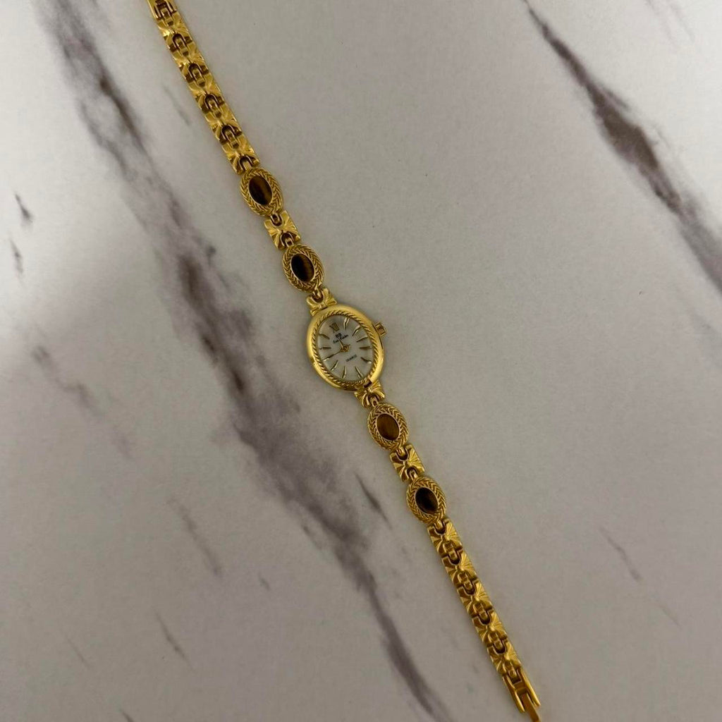 Elina Watch Brown Natural Stone