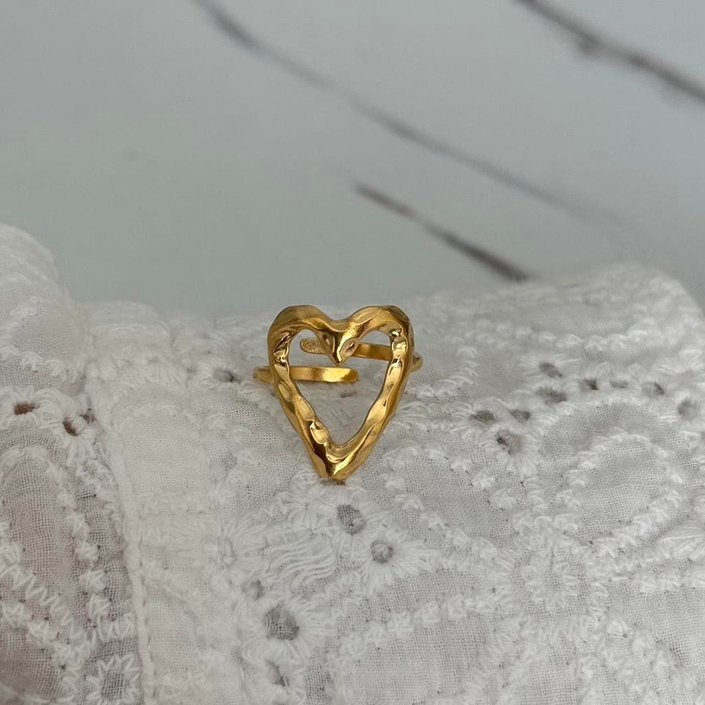 Gold Ring Heart Shape