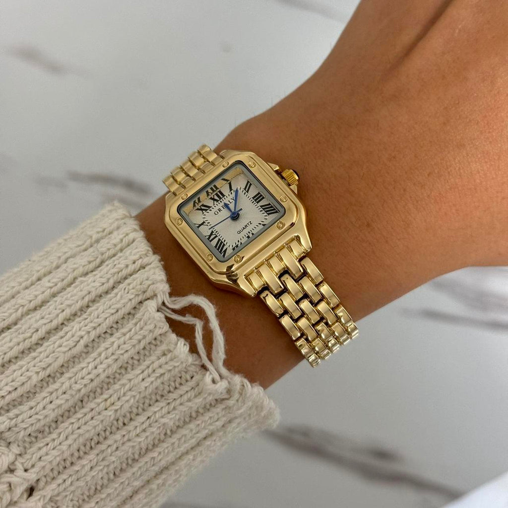 Vintage Vibe Square Gold Watch