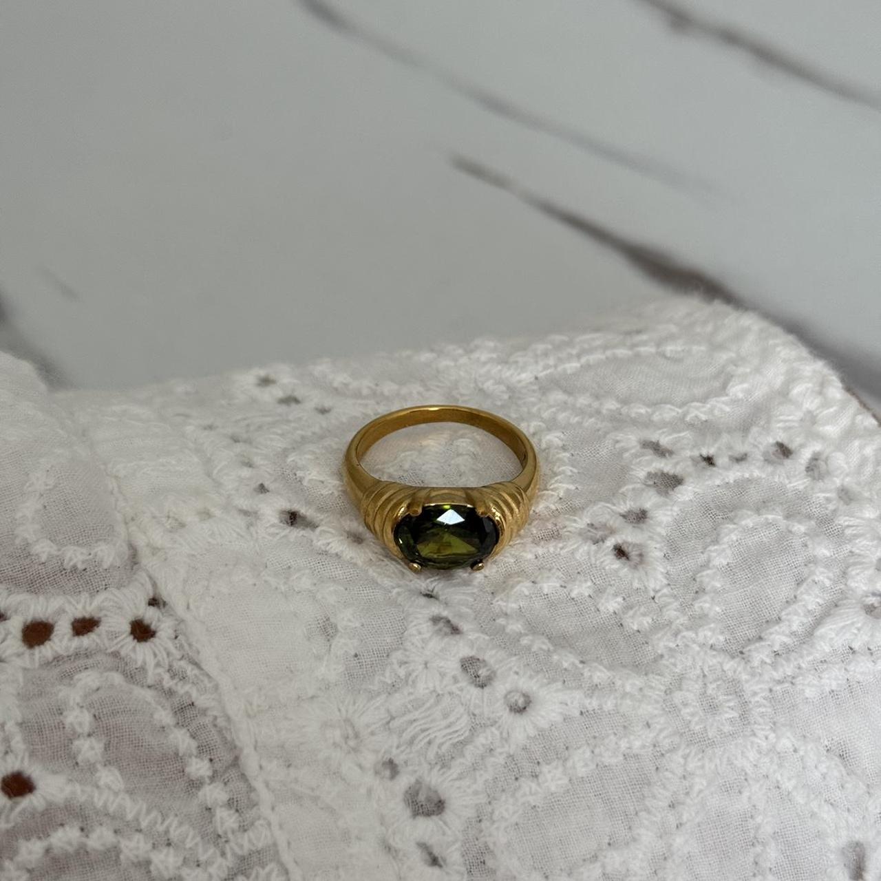 Vintage Vibe Green Zircon Stone Ring