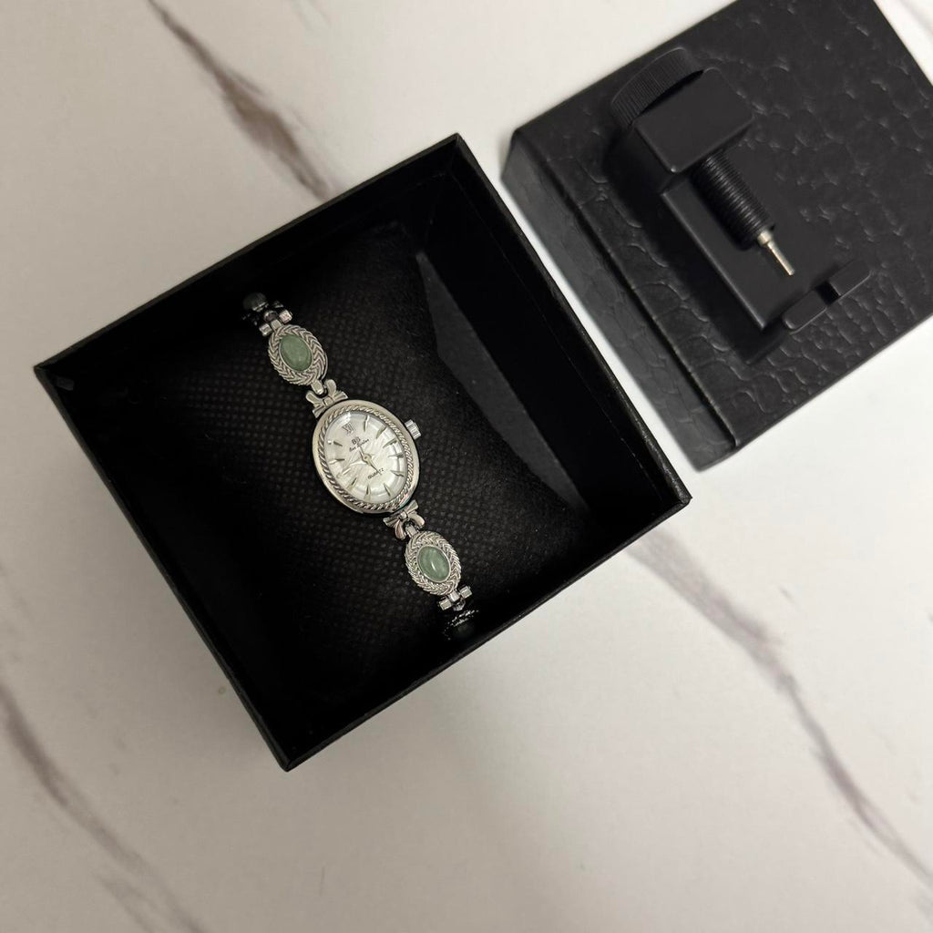 Silver/Green Mini Watch Elina