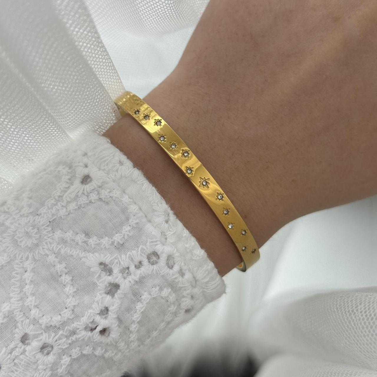 Gold Bracelet Zircon Stones