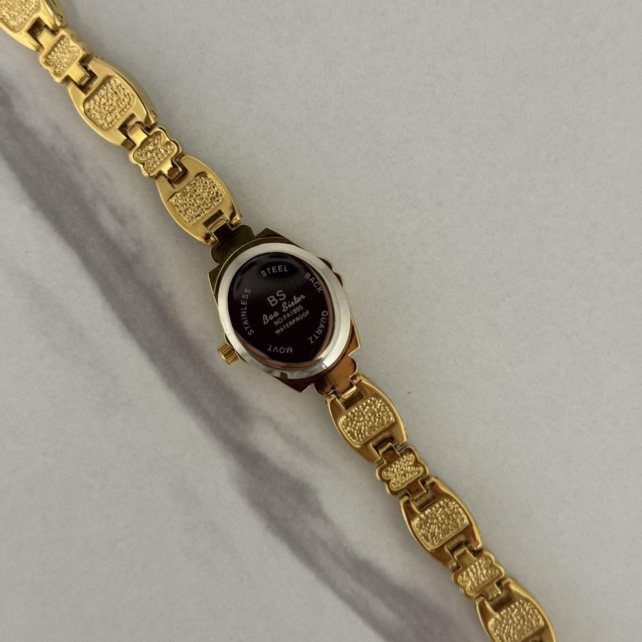 Gold/Multicolour Stones Watch