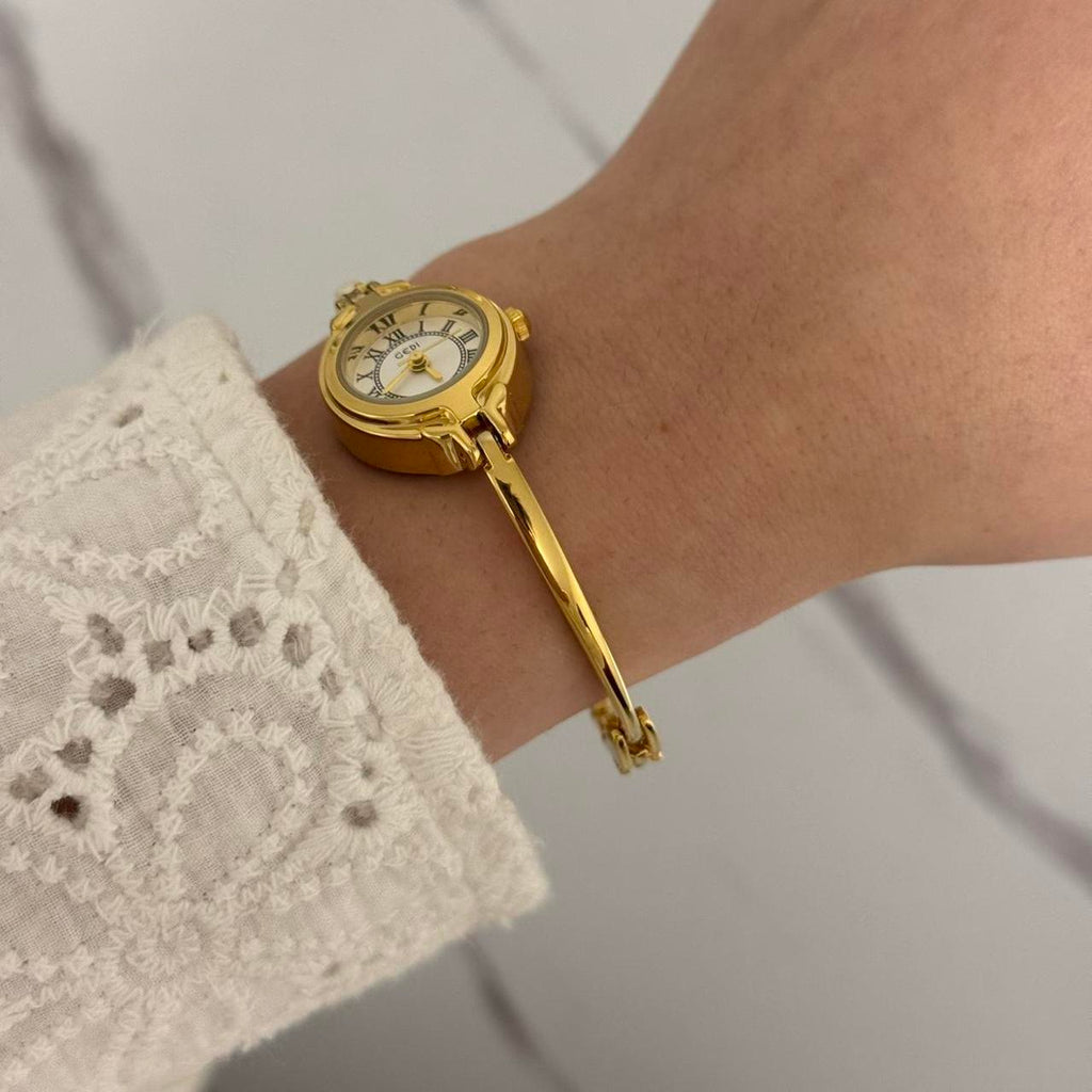 Tiny Gold/White Mini Watch
