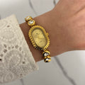Gold Watch Bracelet Zircon Stones