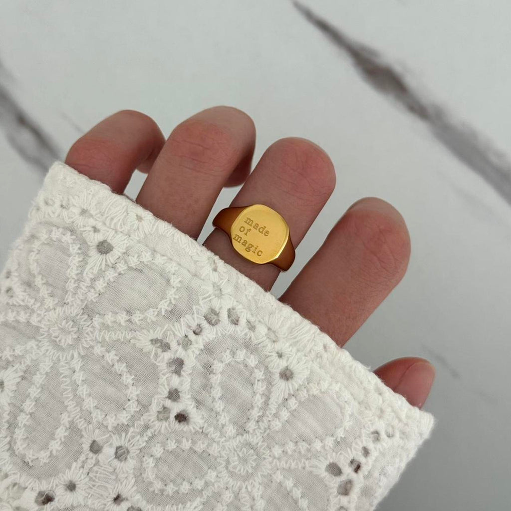 Vintage Style Gold Ring “Made of Magic”