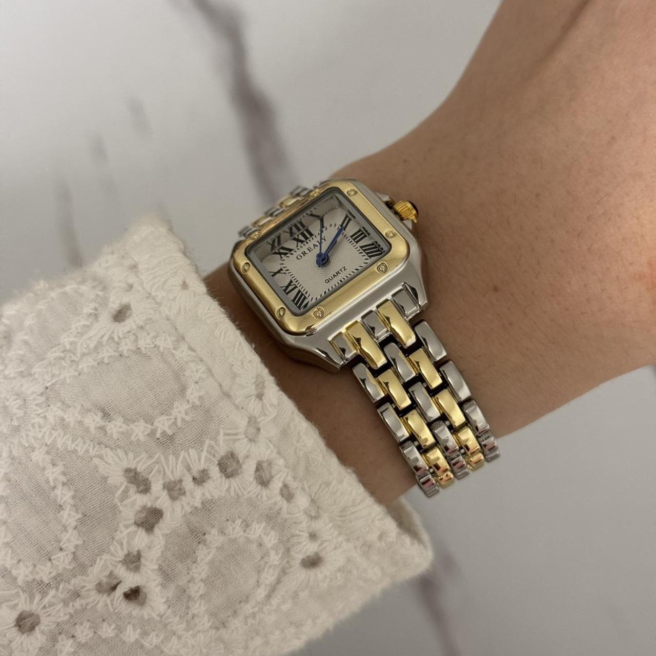 Gold/Silver Square Watch