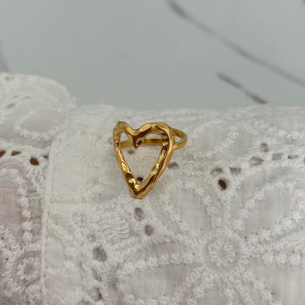 Gold Ring Heart Shape