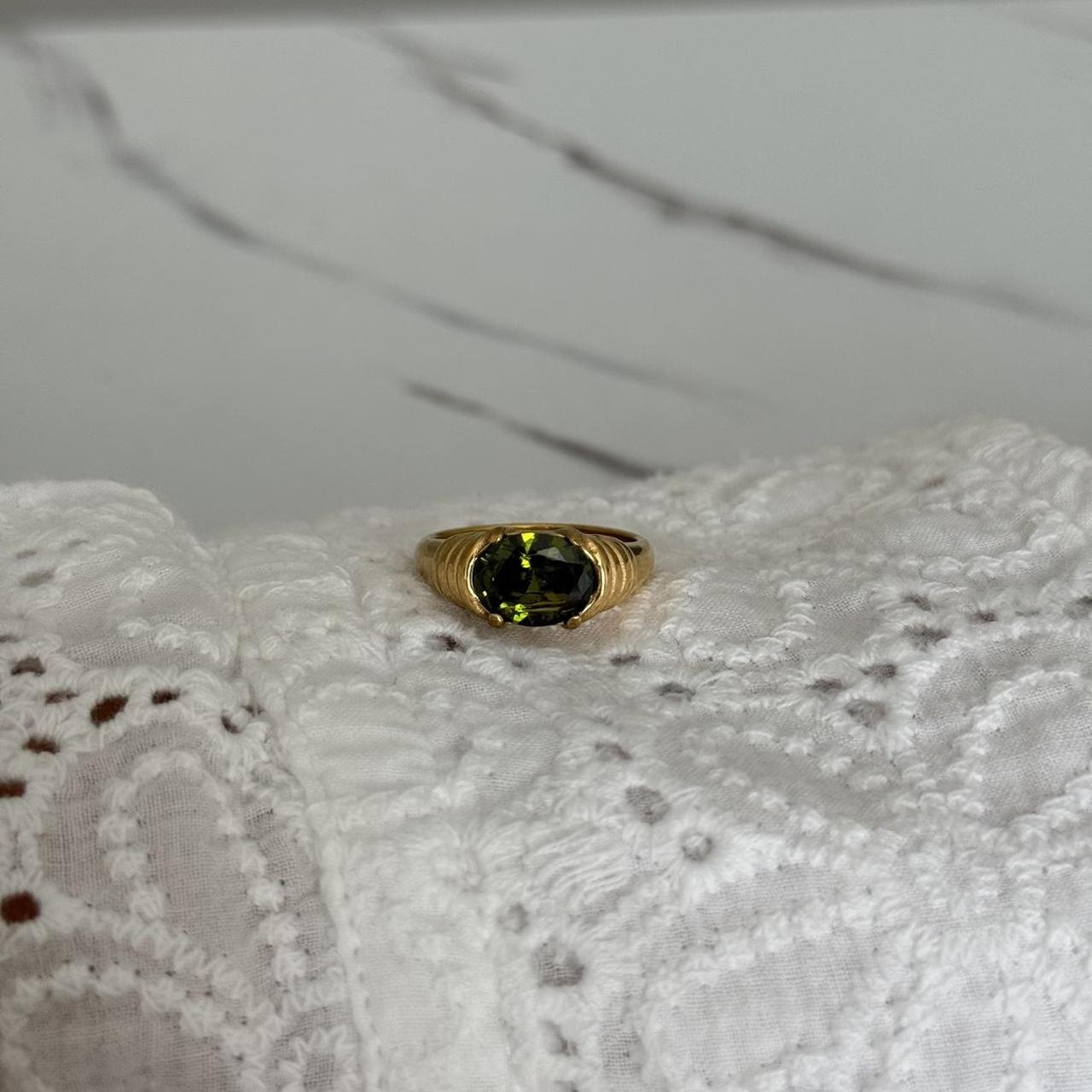 Vintage Vibe Green Zircon Stone Ring