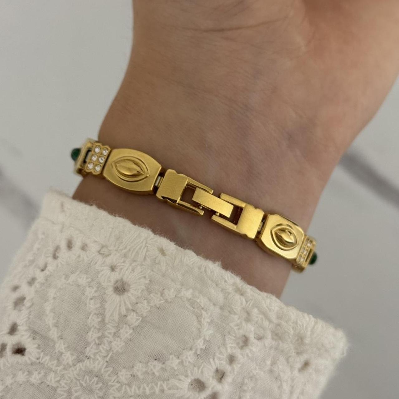 Gold/Multicolour Stones Watch