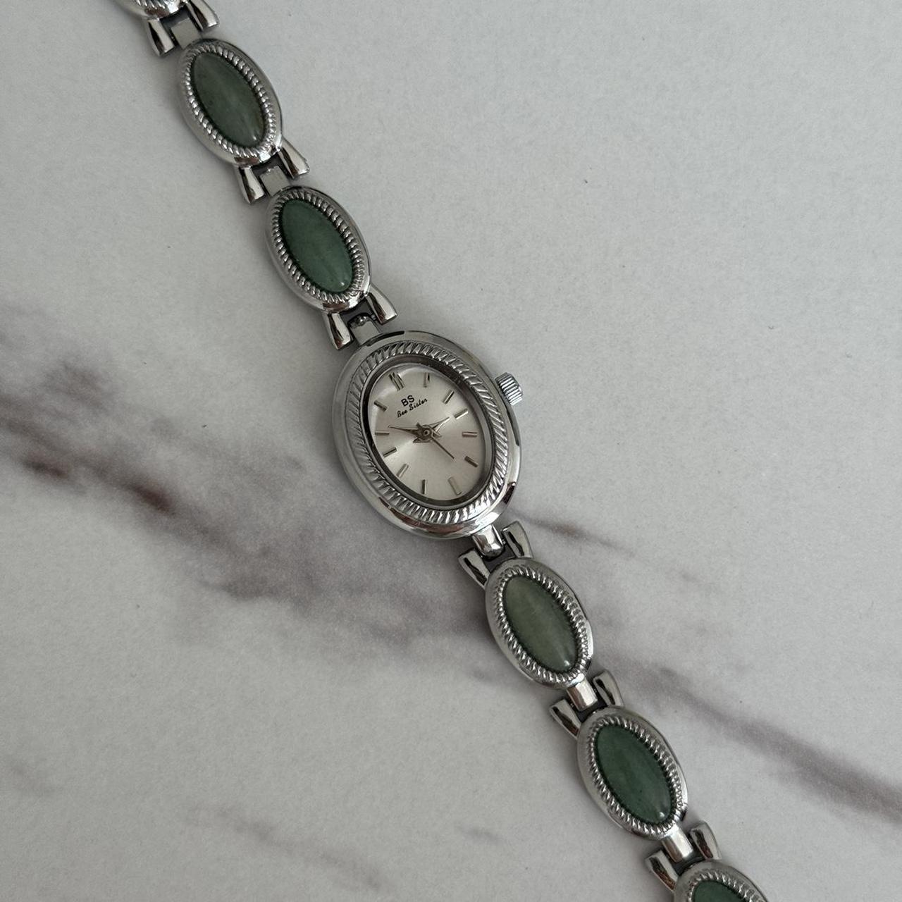 Silver/Green Watch Bracelet