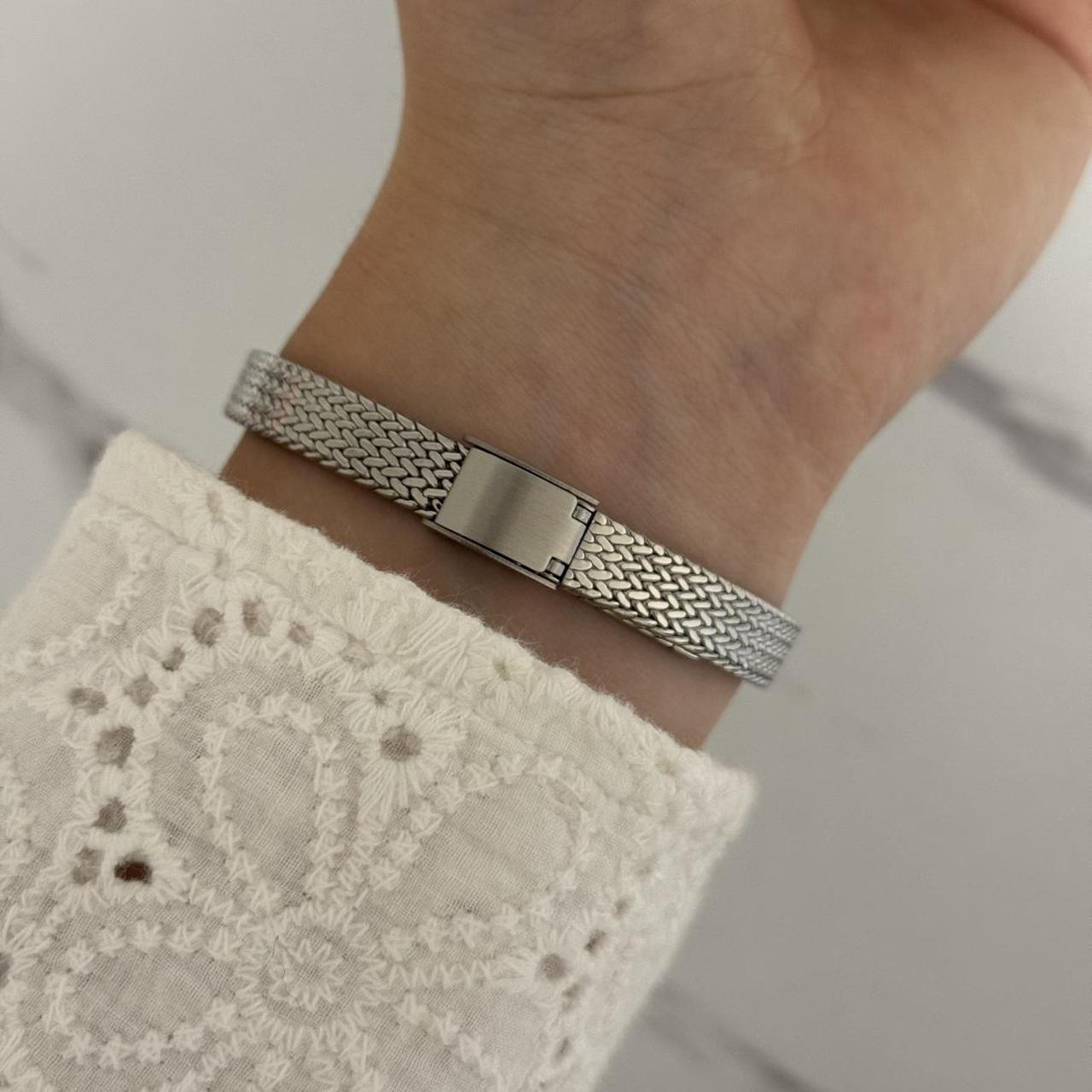Silver/White Mini Watch