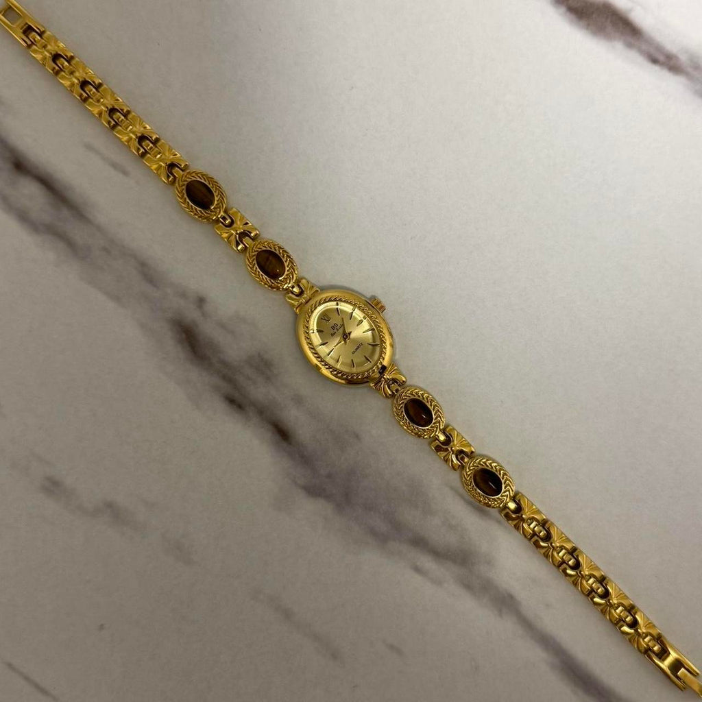 Elina Brown Natural Stone Watch