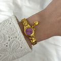 Malvina Gold/Purple Watch Heartr Charm